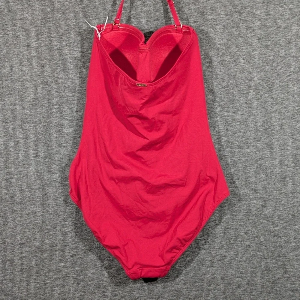 Anne Cole Twist Front One Piece SwimsuitRed Ruched Halter Bathing Suit NWT Sz 6